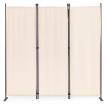 Składany parawan ogrodowy pokojowy 3-panelowy 167x164 cm beżowy MultiGarden