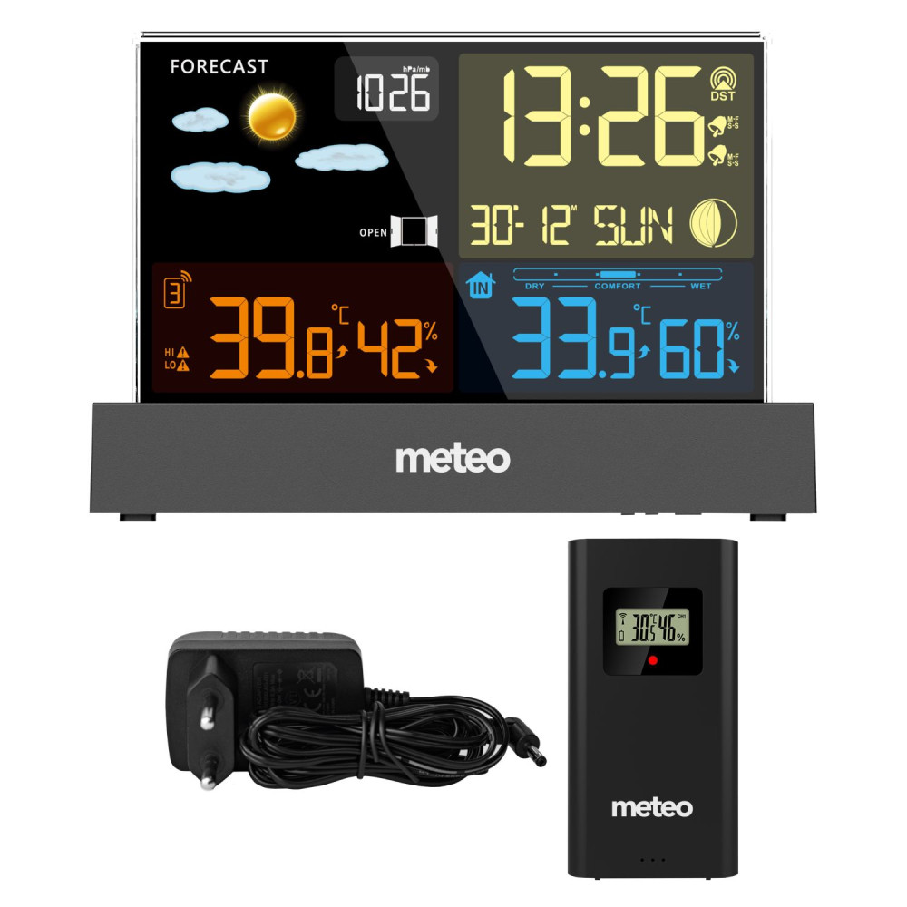 Stacja pogodowa METEO SP110C z DCF czarna Stacja pogodowa METEO SP110C z DCF czarna