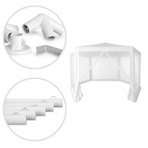 Namiot pawilon ogrodowy handlowy 2x2x2 m z moskitierą biały MultiGarden