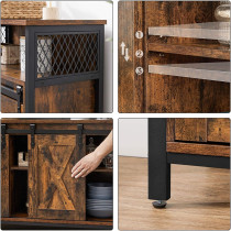 Komoda szafka do sypialni salonu przedpokoju przesuwne drzwiczki regulowane półki rustykalny brąz