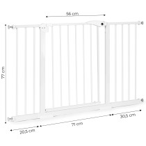 Bramka barierka zabezpieczająca 74-132 cm na schody i drzwi stal dodatkowe panele biała ECOTOYS