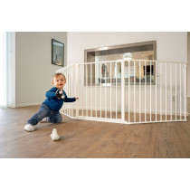 Bramka kojec barierka ochronna dla dzieci i zwierząt 5 paneli 60 cm metal biały ECOTOYS