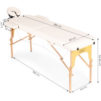 Drewniany stół do masażu i rehabilitacji 2-segmentowy składany w walizkę + torba ModernHome