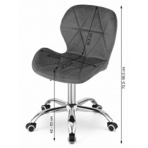 Krzesło obrotowe biurowe z szerokim oparciem eco-skóra chrom szare