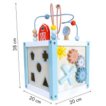 Drewniana kostka edukacyjna sorter +klocki ECOTOYS