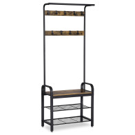 Wieszak stojak na ubrania regał na buty drewniany LOFT