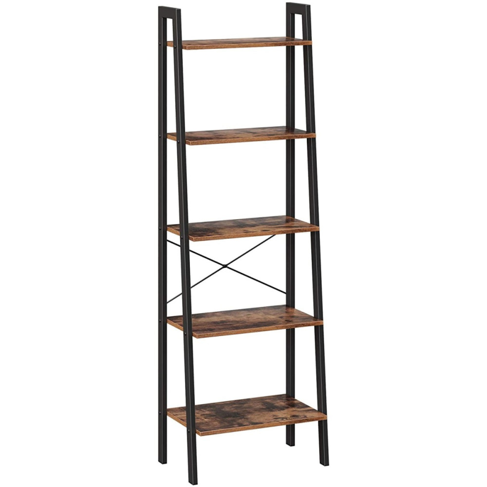 Regał w stylu rustykalnym 5 półek metalowy stelaż loft Regał w stylu rustykalnym 5 półek metalowy stelaż loft