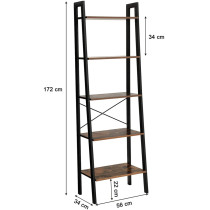 Regał w stylu rustykalnym 5 półek metalowy stelaż loft