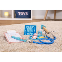 Drewniany zestaw małego lekarza walizka medyczna dla dzieci 34 elementy