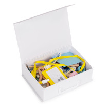 Drewniany zestaw małego lekarza walizka medyczna dla dzieci 34 elementy