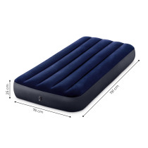 Materac dmuchany 191x76 cm łóżko do spania welurowy INTEX 64756