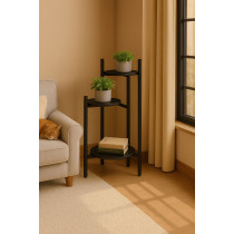 Kwietnik stojący stojak na kwiaty ozdoby 3 poziomy czarny ModernHome