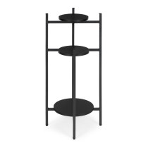 Kwietnik stojący stojak na kwiaty ozdoby 3 poziomy czarny ModernHome
