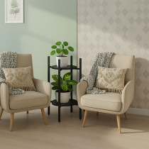 Kwietnik stojący stojak na kwiaty ozdoby 2 poziomy czarny ModernHome