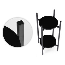 Kwietnik stojący stojak na kwiaty ozdoby 2 poziomy czarny ModernHome