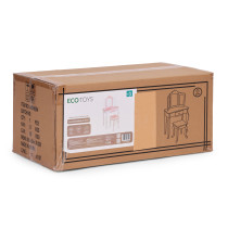 Duża toaletka zabawkowa dla dziewczynki potrójne lustro taboret szuflada ECOTOYS