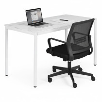 Stół do kuchni jadalni dla 4-5 osób biurko komputerowe 120x60 cm biały marmur ModernHome