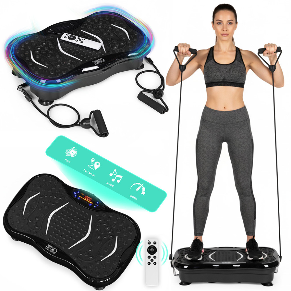 Platforma wibracyjna antycelulitowa masażer z ekspanderami + pilot ModernHome