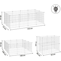 Kojec modułowy zagroda dla małych zwierząt gryzoni chomika świnki morskiej biały
