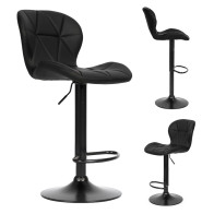 Hoker stołek barowy obrotowy regulacja wysokości podnóżek czarny ModernHome
