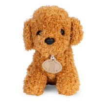 Pluszowy piesek w torebce pudel brązowy maskotka dla dziecka + szczotka do pielęgnacji