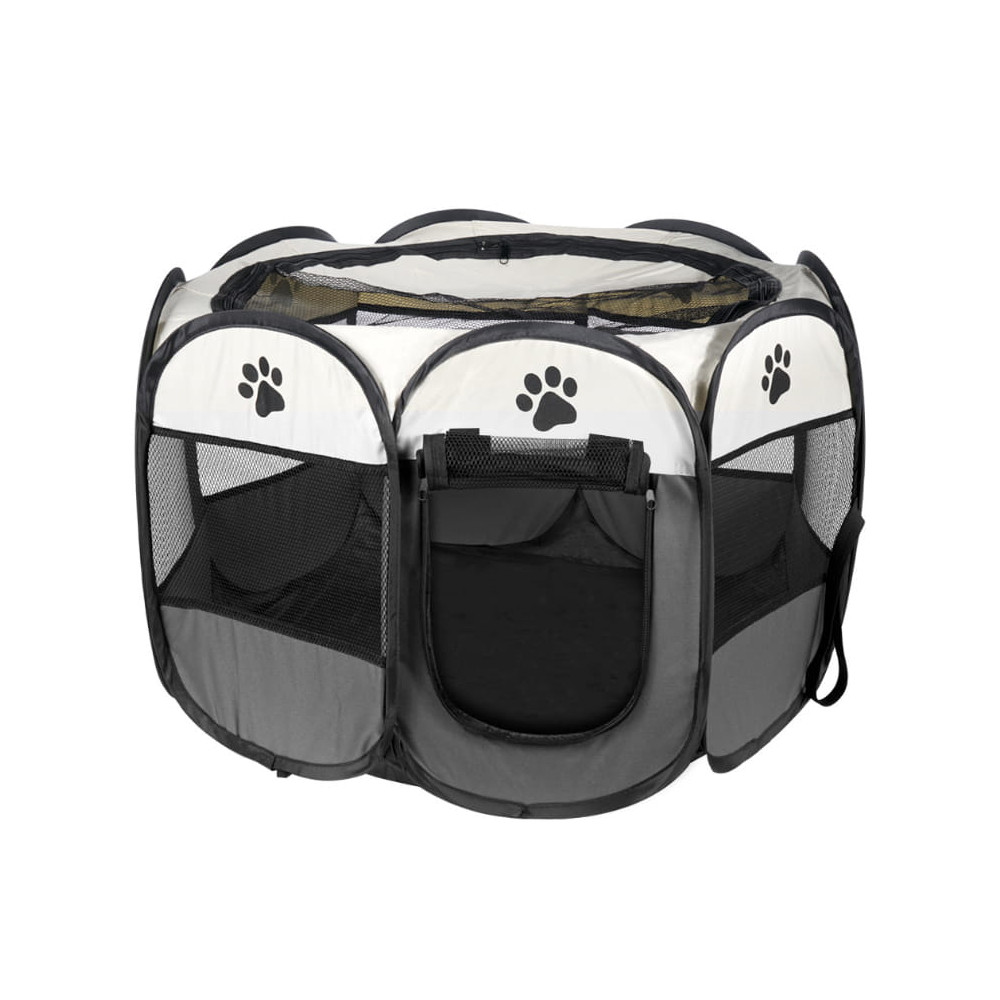 Kojec uniwersalny składany klatka dla psa kota - szary