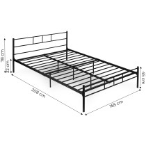 Łóżko metalowe 160x200 cm ze stelażem czarna rama ModernHome