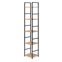 Regał drewniany nowoczesny metalowa rama LOFT 5 półek ModernHome
