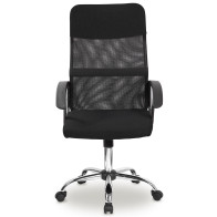 Fotel biurowy obrotowy oparcie siateczkowe czarny