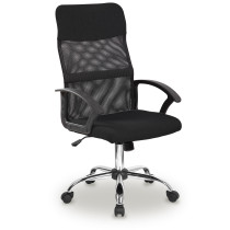 Fotel biurowy obrotowy oparcie siateczkowe czarny