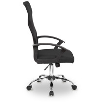 Fotel biurowy obrotowy oparcie siateczkowe czarny