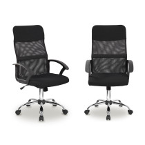 Fotel biurowy obrotowy oparcie siateczkowe czarny