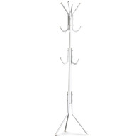 Wieszak stojący 11 haczyków na ubrania metal biały ModernHome