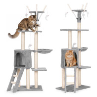 Drapak dla kota legowisko słupek wieża do drapania domek 134 cm szary Petsi