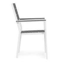 Zestaw 2 krzeseł ogrodowych na taras balkon stal HDPE szare białe MultiGarden