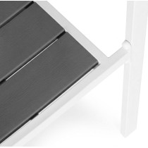 Zestaw 2 krzeseł ogrodowych na taras balkon stal HDPE szare białe MultiGarden