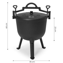 Kociołek żeliwny emaliowany 10L stojący garnek myśliwski ognisko grill MultiGarden