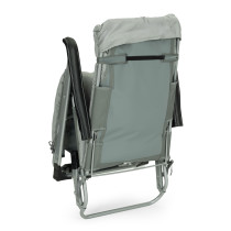 Leżak ogrodowy plażowy 2w1 z poduszką zagłówkiem regulacja podnóżka szary MultiGarden