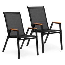 Zestaw 2x krzesło ogrodowe komplet na taras balkon czarne MultiGarden
