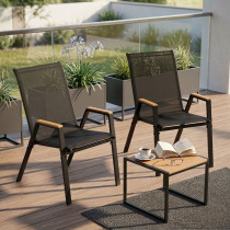 Zestaw 2x krzesło ogrodowe komplet na taras balkon czarne MultiGarden
