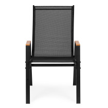 Zestaw 2x krzesło ogrodowe komplet na taras balkon czarne MultiGarden