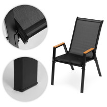 Zestaw 2x krzesło ogrodowe komplet na taras balkon czarne MultiGarden