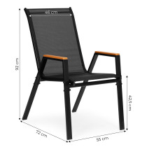 Zestaw 2x krzesło ogrodowe komplet na taras balkon czarne MultiGarden