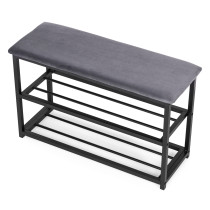 Szafka na buty z siedziskiem regał ławka tapicerowana 80 cm 2 półki ModernHome