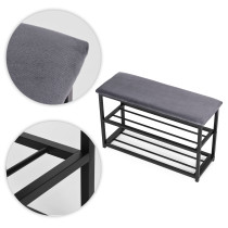 Szafka na buty z siedziskiem regał ławka tapicerowana 80 cm 2 półki ModernHome