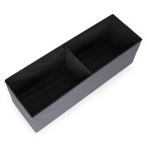 Pufa pikowana 111x38 cm ze schowkiem tapicerowana ława skrzynia ciemnoszara ModernHome