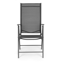 Krzesło ogrodowe składane stalowe z regulacją oparcia szare MultiGarden