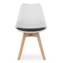 Zestaw komplet krzeseł  biało czarne drewniane nogi 4szt