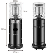 Ogrzewacz gazowy grzejnik 11 kW szklany na ogród patio reduktor wąż pokrowiec