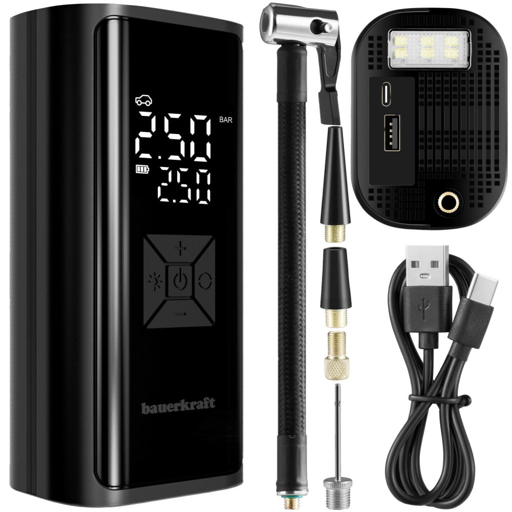 Pompka rowerowa elektryczna kompresor do opon powerbank 6000mAh latarka LED